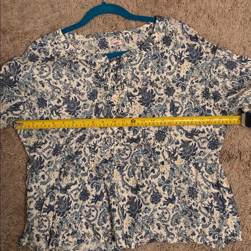 Faherty Womens Salinas flowy top 100% linen XL - Picture 5 of 6